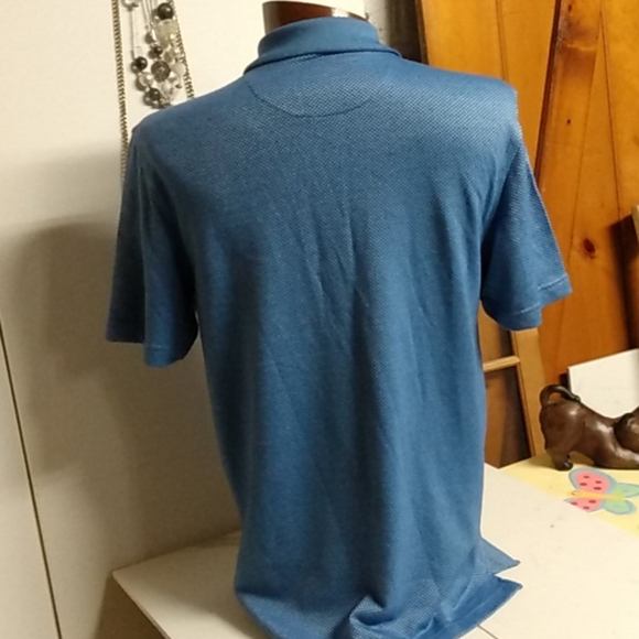 Mens Nicely Textured Short Sleeve Polo Shirt - Picture 4 of 6